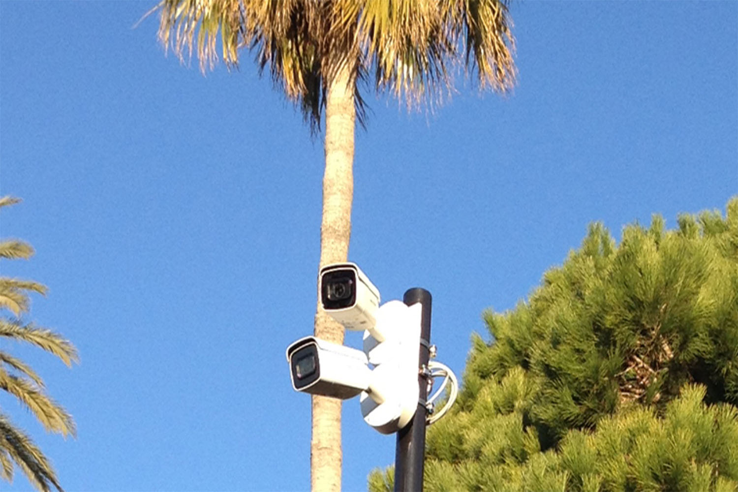 Caméra de vidéosurveillance sur mât